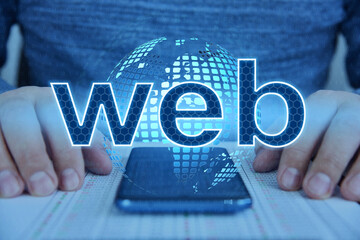 Mobile phone and web hologram with digital earth