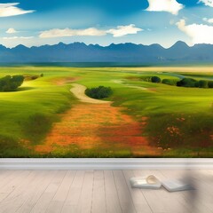 Wide Open Landscape With A Beautiful View Highly Detailed