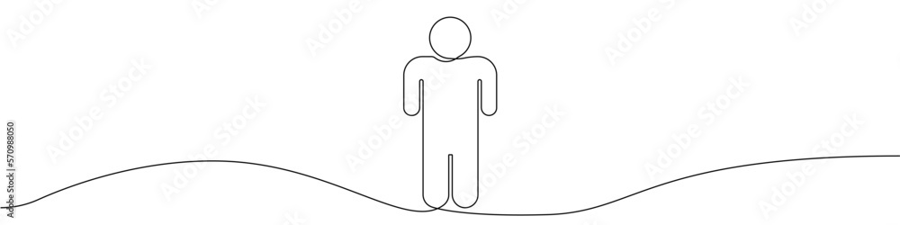 Poster man icon line continuous drawing vector. one line man icon vector background. man icon. continuous o