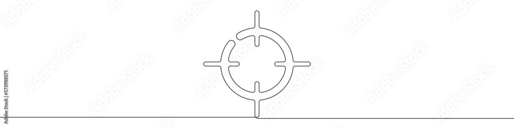Poster sight icon line continuous drawing vector. one line sight icon vector background. target icon. conti