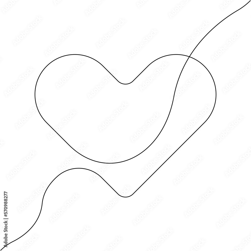 Poster heart icon line continuous drawing vector. one line heart icon vector background. heart icon. contin