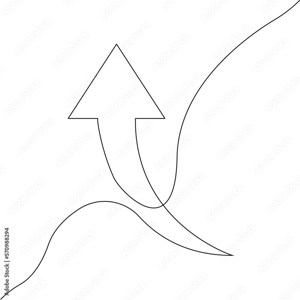 Poster arrow icon line continuous drawing vector. one line arrow icon vector background. arrow icon. contin