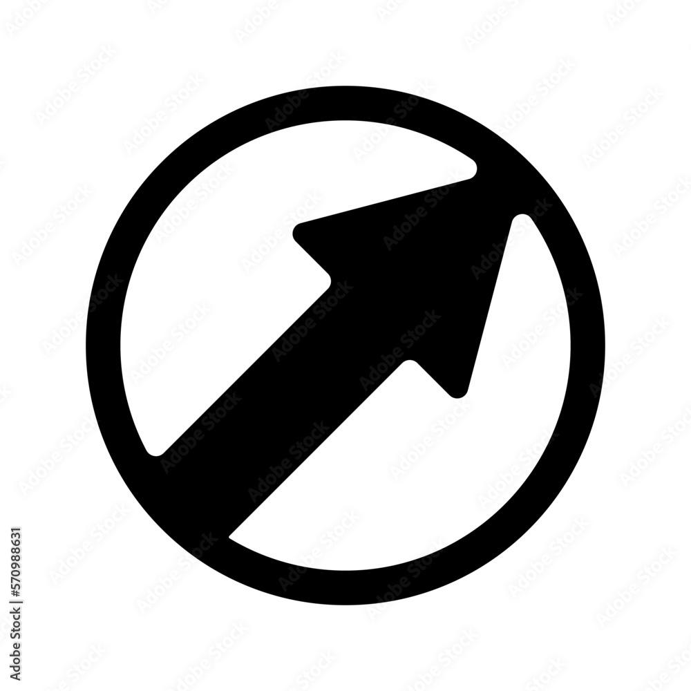 Poster black arrow in a circle vector icon. up arrow vector. circle with arrow vector.