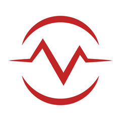 Heart beat in a circle vector icon. Life cycle in the form of a heartbeat vector. Cardiogram vector icon. Heart rhythm vector.