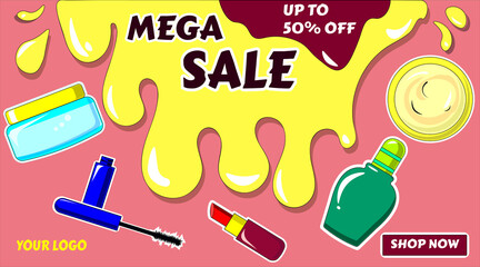 Pink mega sale banner