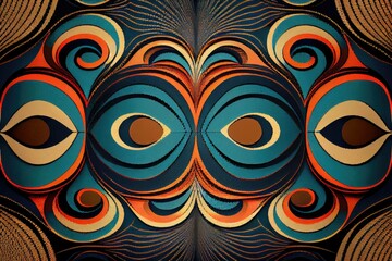 Vibrant and colorful patterns, geometric shapes, 3D