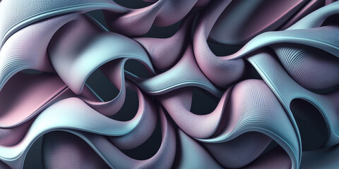 Abstract shapes, plastic wavy background, Generative AI