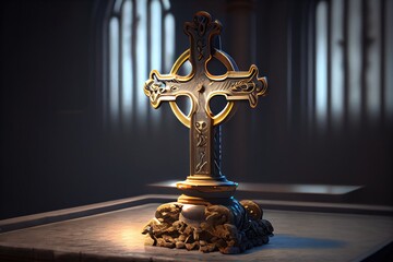 Holy cross in beautiful landscape