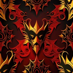 Vibrant and colorful patterns, geometric shapes, 3D, Halloween theme