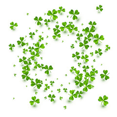 Spring Clover Air Vector White Background. Green