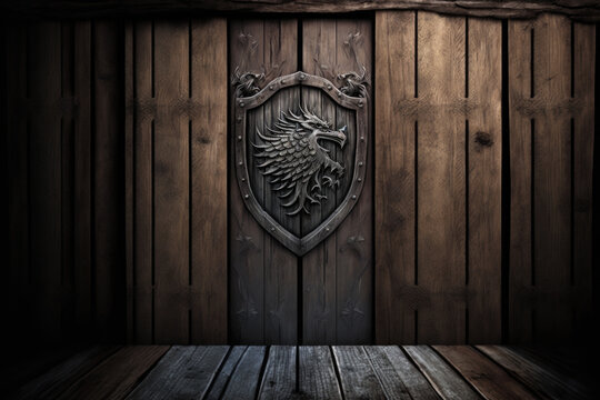 Wood medieval texture background - Medieval background textures - Wooden medieval background wallpaper created with Generative AI technology