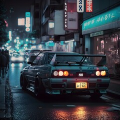 Fototapeta na wymiar Japanese sportcar in Tokyo