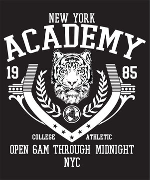 vector new york athletic college tiger varsity print