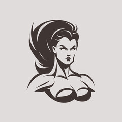 Woman head logo - women hair and face design symbol element - icon for mother - feminism and women day on march 8