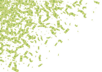 Green Currency Vector White Background. Scatter
