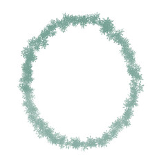 Green flowery oval frame