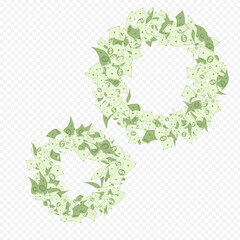 Flow Currency Vector Transparent Background.