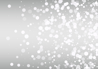 Gray Snowfall Vector Silver Background. Falling