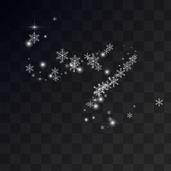 White Snowflake Vector Transparent Background.
