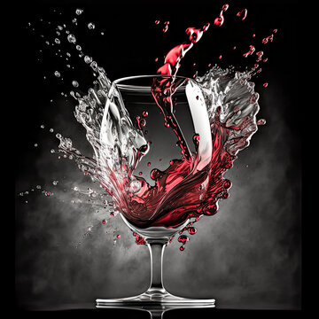 The red wine glass made a loud splash when it hit the floor. - Generative AI