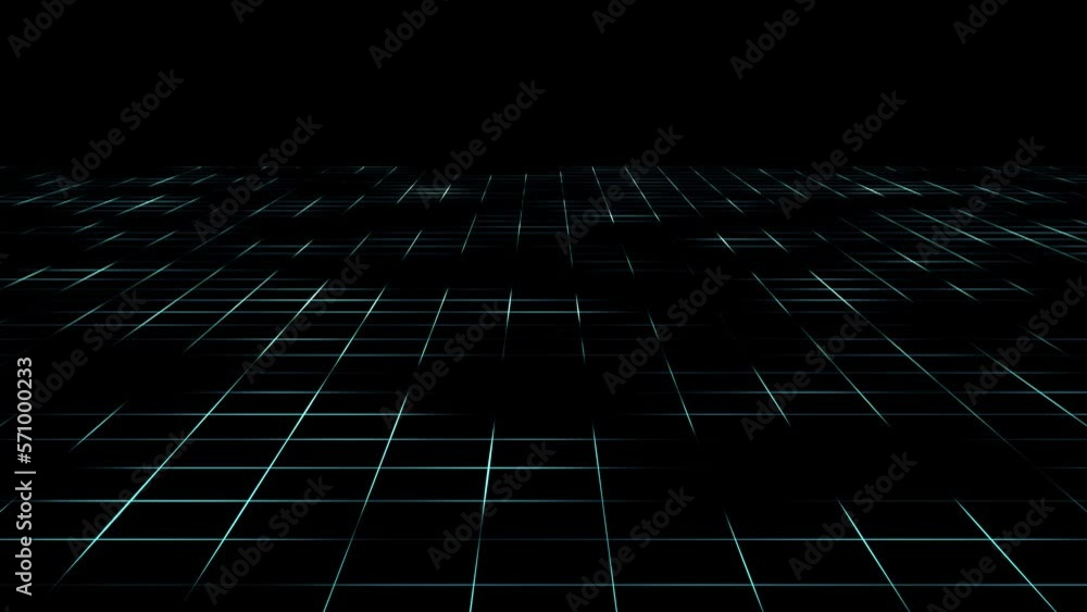 Poster technology wireframe landscape. perspective grid. digital space. colorful mesh on a black background