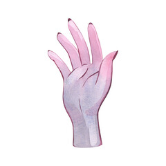 Arm. Right hand. Body part. Anatomy. Hand drawn watercolor illustration isolated white background.