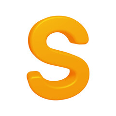 Fototapeta premium Orange alphabet letter s in 3d render