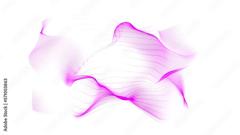 Poster abstract colored wave lines animation. fluid smoke like shape constructed from polygons. 60 fps 3d r