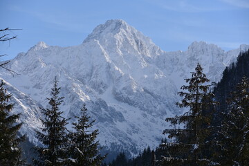 Tatry Wysokie, góry, zima, TANAP, góra, śnieg, krajobraz, niebo, narciarski, lodu, panorama, przeziębienie, wysoki, panoramiczne, blękit