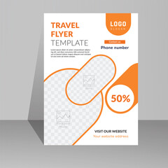 Modern A4 corporate creative clean business flyer design template layout for advertising and promotion growth. vector white background color circle design flyer template. unique image flyer inspire