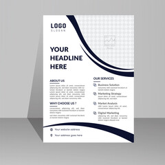 Modern A4 corporate creative clean black white color business flyer design template layout for advertising and promotion company growth. vector white background color circle design flyer template.