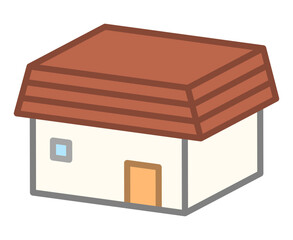 建物、家の立体イラスト