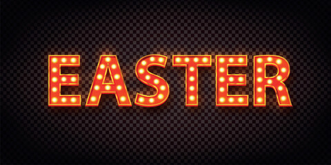 Vector realistic isolated marquee text logo of Easter Monday with alphabet font on the wall background.