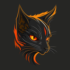 Fototapeta na wymiar Cat Head Kitten Symbol - Gaming Cat Logo Elegant Element for Brand - Abstract Icon Symbols