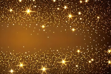 Fototapeta premium gold Sparkling Lights Festive background with texture. Abstract Christmas twinkled bright bokeh defocused and Falling stars. Winter Card or invitation. Generative Ai