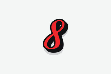 Attractive 3d Number 8 vector