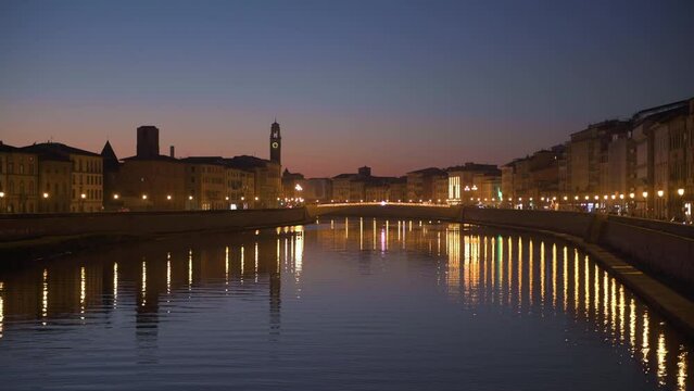 Pisa, Italy skyline on the Arno River