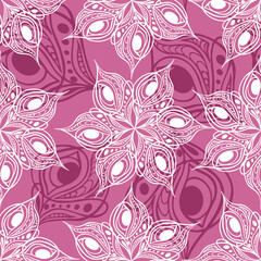 seamless pattern of abstract purple and white graphic elements on a pink background, texture, design