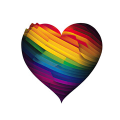 Colored pride heart shape. Illustrations AI Generative