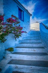 Greckie krajobrazy. Wyspa Skopelos.Podróże po Grecji. Greckie wyspy. Fotografia podróżnicza. Wakacyjny klimat. Niebieskie niebo. Pocztówki z wakacji. Dekoracje na ścianę
