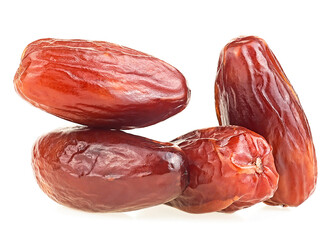 Pile of tasty dried dates isolated on a white background.