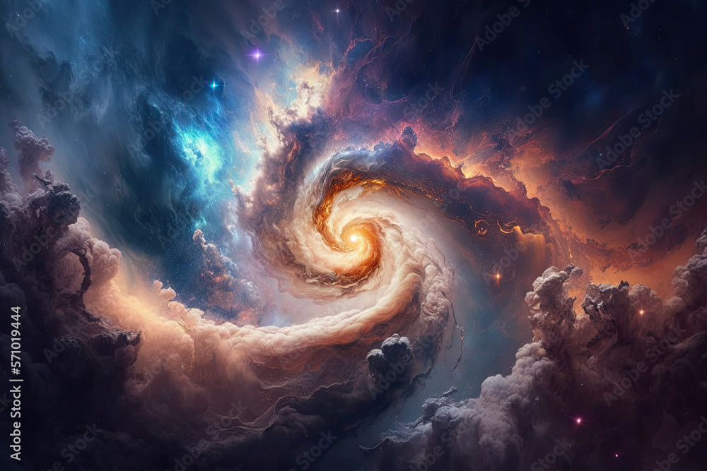 Canvas Prints colorful view of the universe, nebula and milky way. generative ai