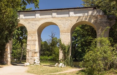 Obraz premium Aqueduct in Lednice Castle Park, Lednice Valtice area