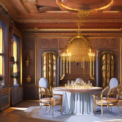 a bohemian dining room that is both stylish and inviting2, Generative AI