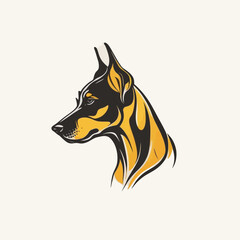 Dog Head Pet Symbol - Gaming Dog Logo Elegant Element for Brand - Abstract Icon Symbols