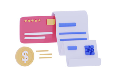 Bill payment transaction Pay money banking Online payments concept Secure icon 2fa two steps authentication password 3D rendering illustration