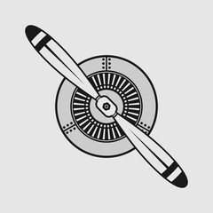 Airplane propeller isolated on white background. Vector illustration © zfmbek