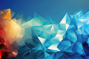 Obraz premium background of colorful blue polygon, ai generated