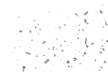 Silver glitter confetti on a white background. Decorative element.