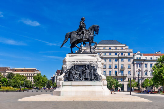 Statue of Gyula Andrassy. This statue is located in Kossuth Square, near the front of the Parliament Building.